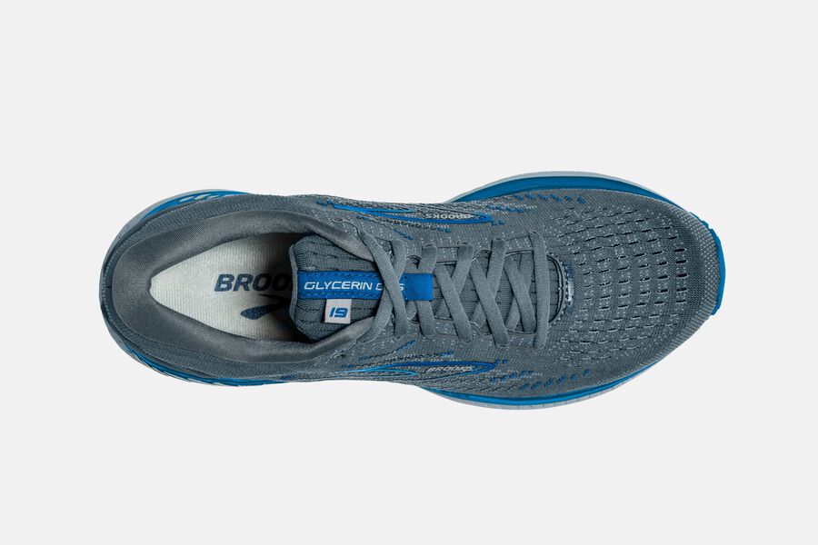 Brooks Glycerin GTS 19 Road Running Shoes Mens - Grey/Blue - SPXAO-7104